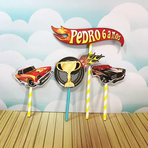 Topo de bolo Hotwheels