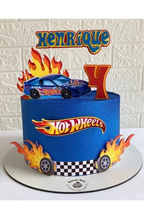 Topo de bolo Hotwheels
