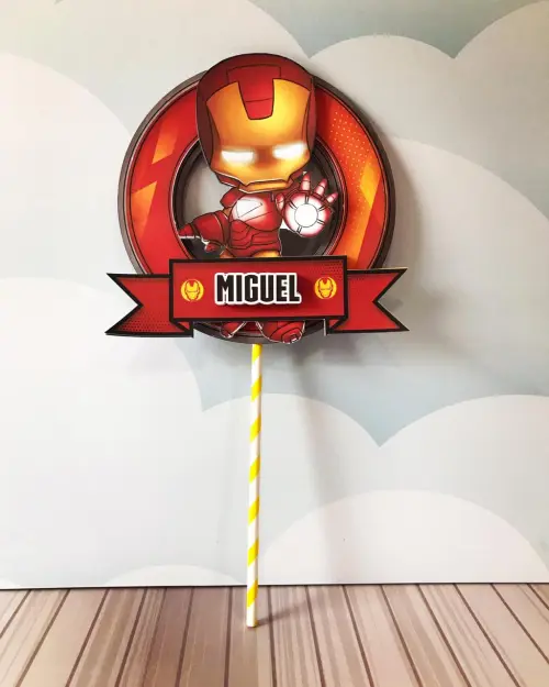 Topo de Bolo Homem de Ferro