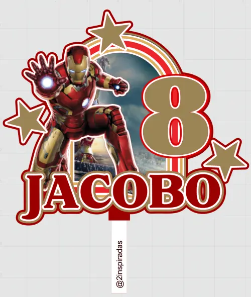 Topo de Bolo Homem de Ferro