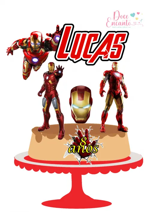 Topo de Bolo Homem de Ferro