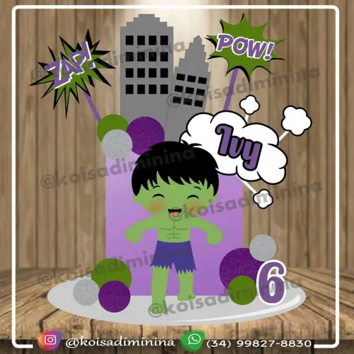 topo de bolo hulk