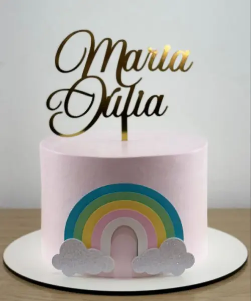 Arquivo de corte topo de bolo Bebe Arco iris