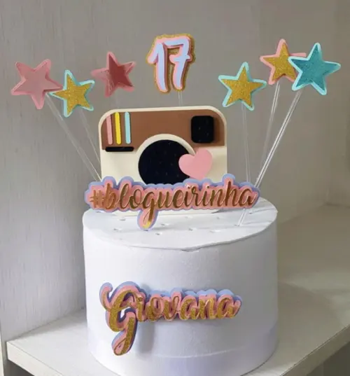 Topo de bolo Instagram