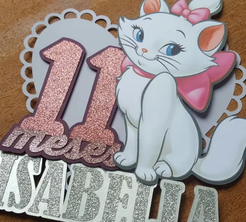 Topo de Bolo Gatinha Marrie