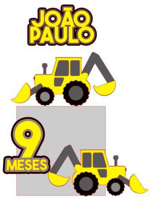 Topo de Bolo Retroescavadeira