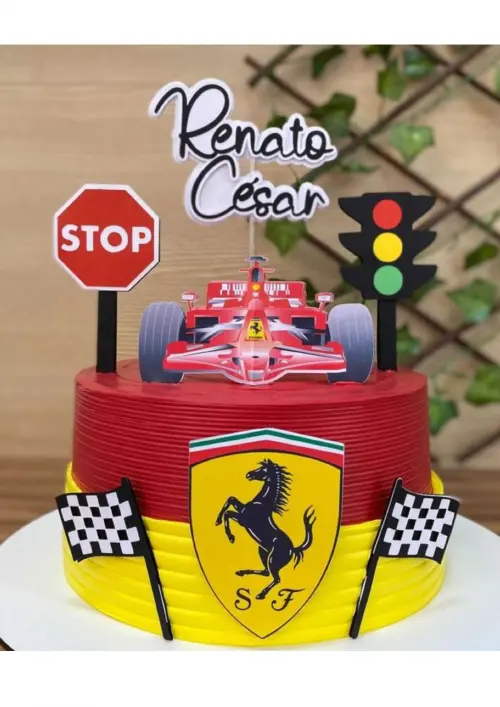 Topo de bolo Ferrari