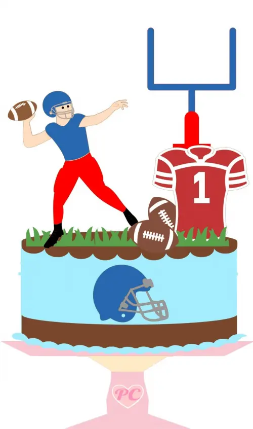 Topo de Bolo de Bolo Futebol Americano