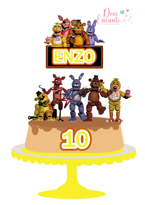 Topo de Bolo Five night at freddy