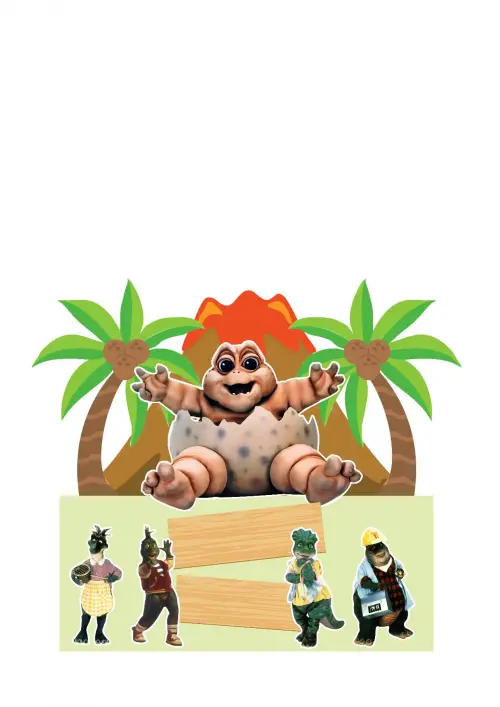 Topo de Bolo Familia Dinossauro