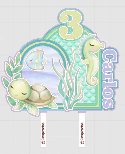 Topo de Bolo Fundo do Mar