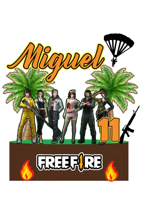 Topo de Bolo Free fire