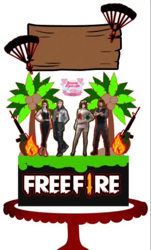 Topo de Bolo Free fire