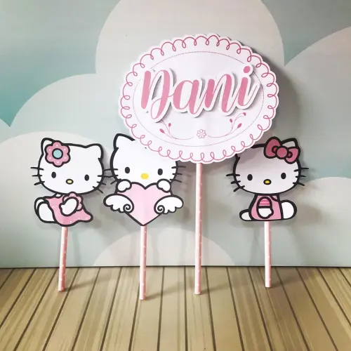 Topo de Bolo Hello Kitty