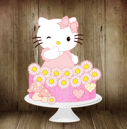 Topo de Bolo Hello Kitty