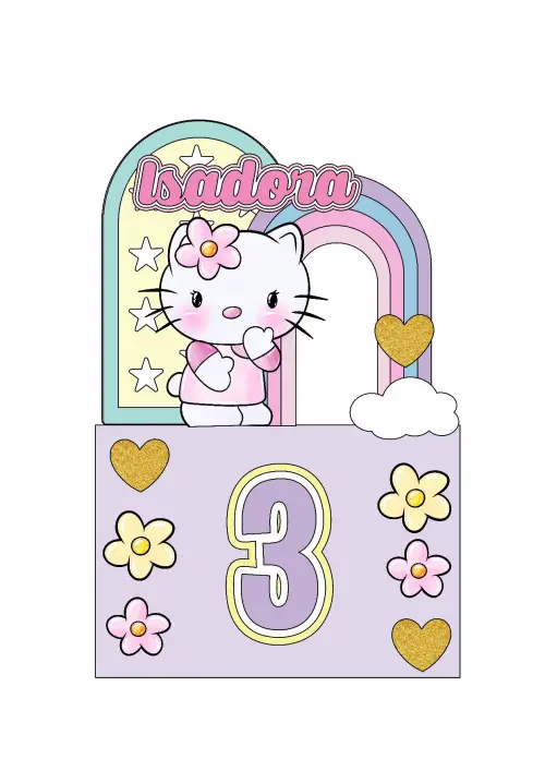 Topo de Bolo Hello Kitty