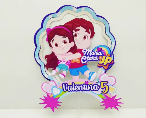 Topo de Bolo Maria Clara e JP