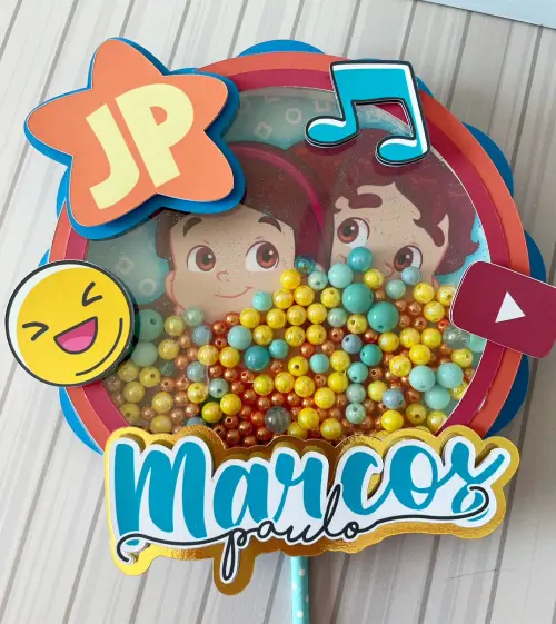 Topo de Bolo Maria Clara e JP