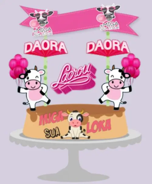 Topo de Bolo Miga sua Loka