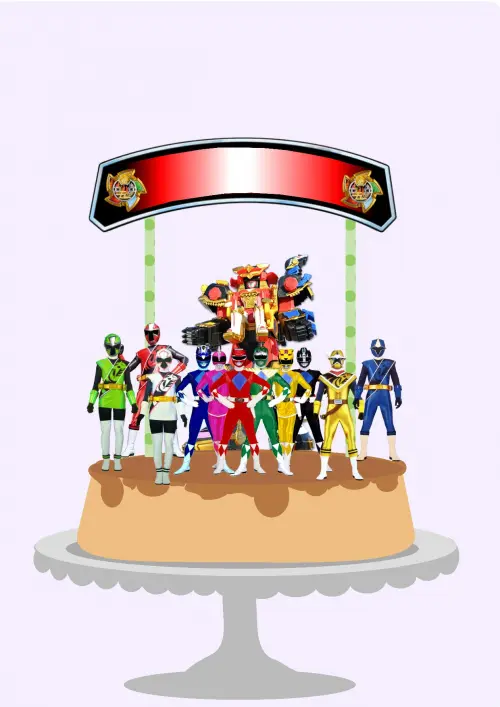 Topo de bolo Power Rangers