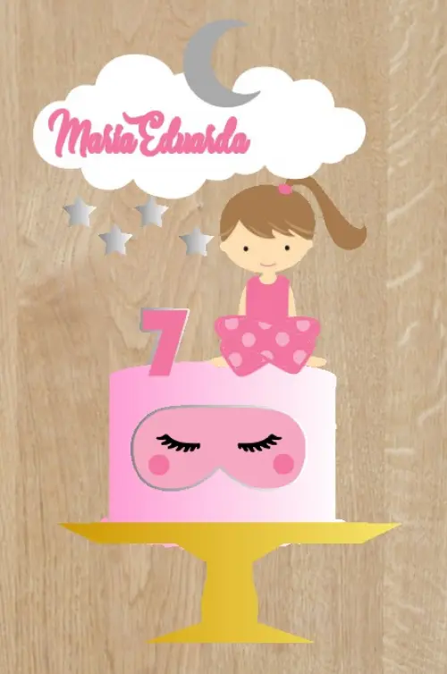 Topo de bolo Festa do PIjama