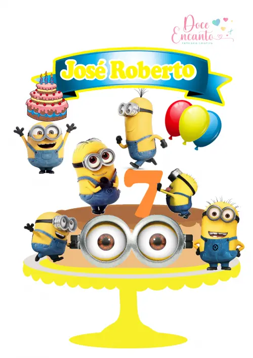 Topo de Bolo Minions