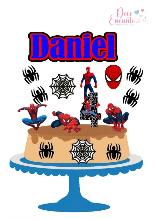 Topo de bolo Homem Aranha