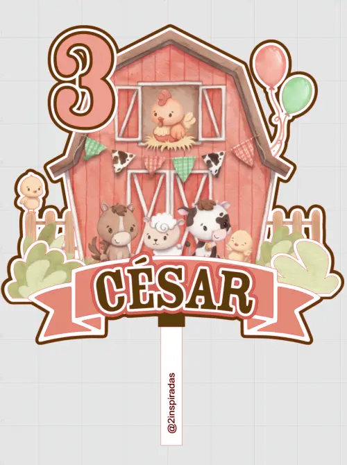 Topo de Bolo Fazendinha