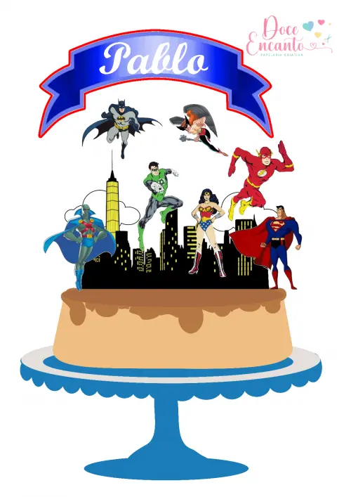 Topo de Bolo Liga da Justiça