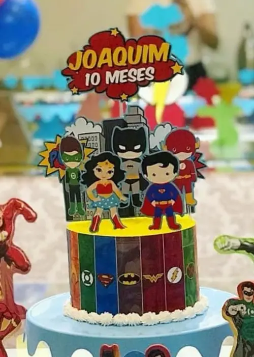 Topo de Bolo Liga da Justiça