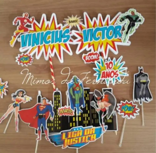Topo de Bolo Liga da Justiça