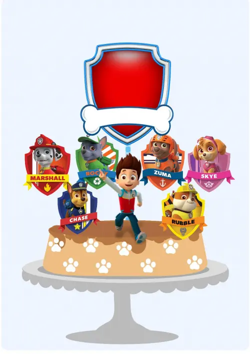 Topo de bolo Patrulha Canina