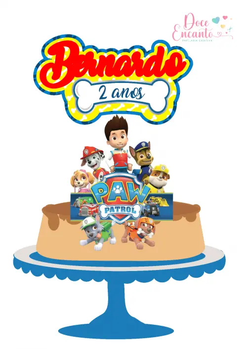 Topo de bolo Patrulha Canina
