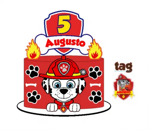 Topo de bolo Patrulha Canina