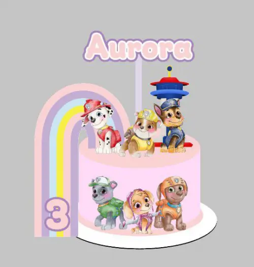 Topo de bolo Patrulha Canina