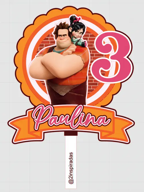 Topo de bolo Uma Detona Ralph