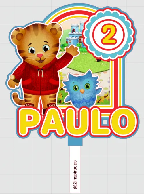 Topo de Bolo daniel o tigre