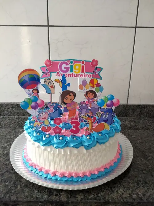 Topo de Bolo Dora aventureira