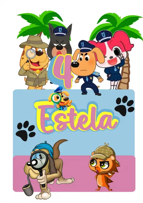 Topo de bolo Detetive Labrador