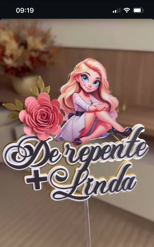 Topo de Bolo De repente mais linda