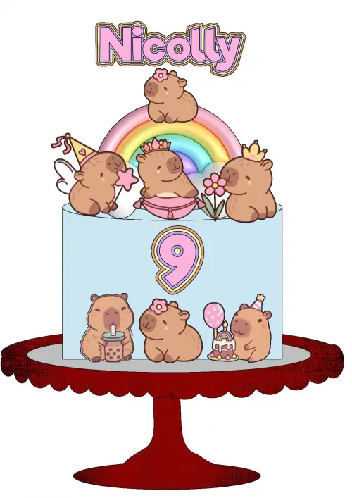 Arquivo de corte topo de bolo Capivara