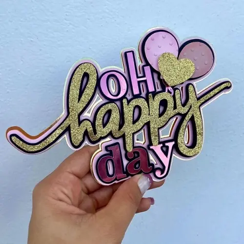 Topo de Bolo Happy Day