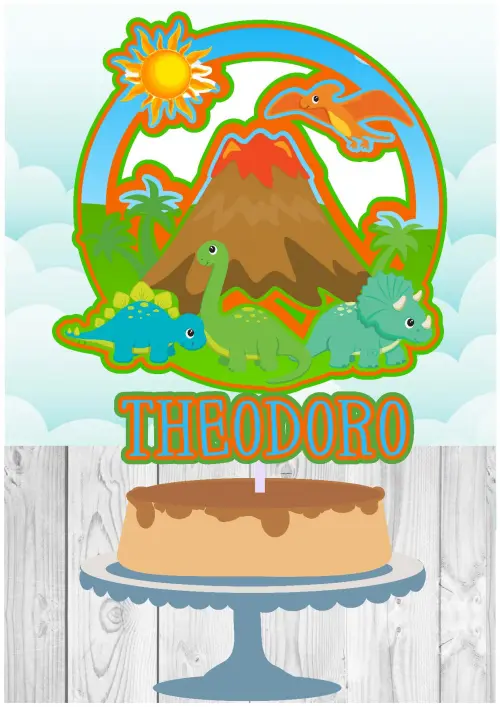 topo de bolo dinossauro