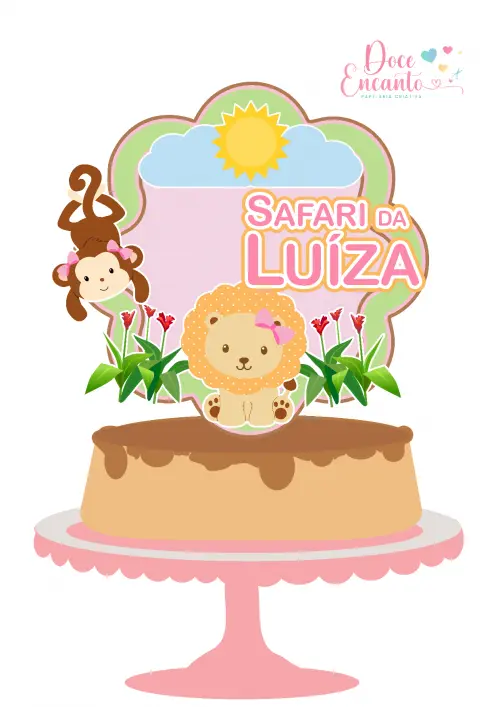 Topo de bolo Safari