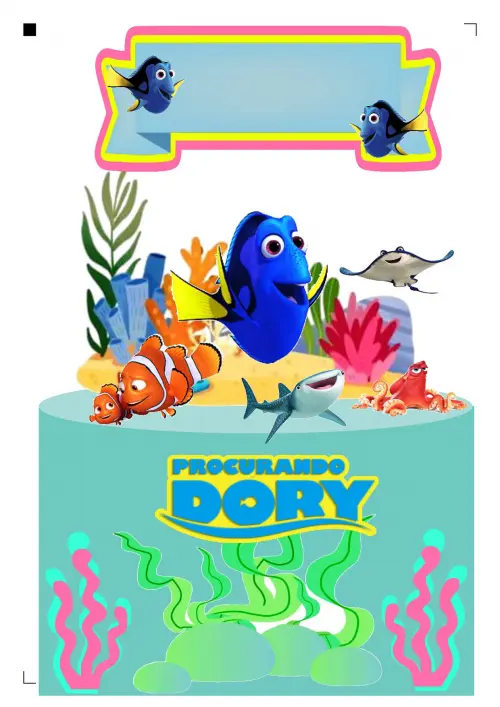 Topo de Bolo Procurando nemo