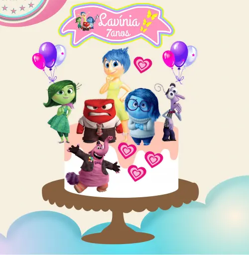 Topo de Bolo Divertidamente