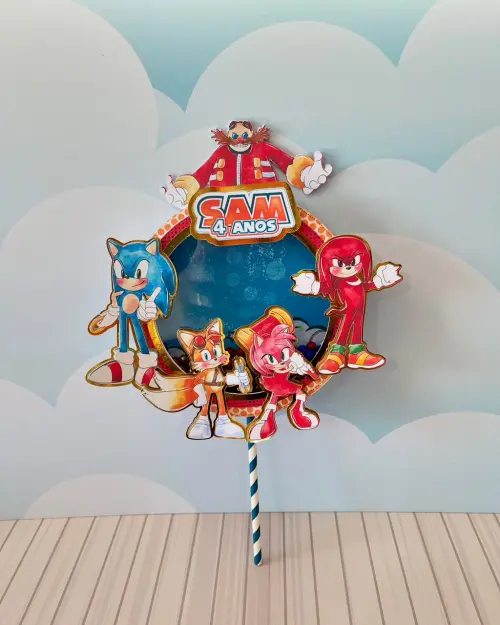 Topo de Bolo Sonic