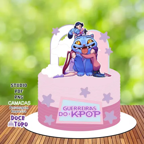 Topo de Bolo KPOP Demon Hunters