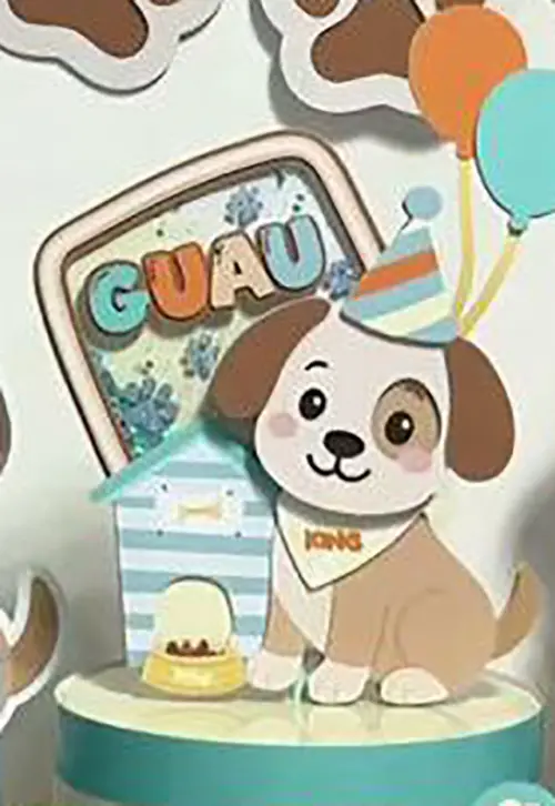 topo de bolo cachorrinho