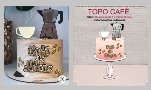 Topo de bolo Café